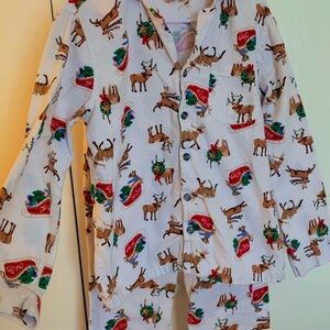 Old Navy Cream Reindeer Pajama Set
